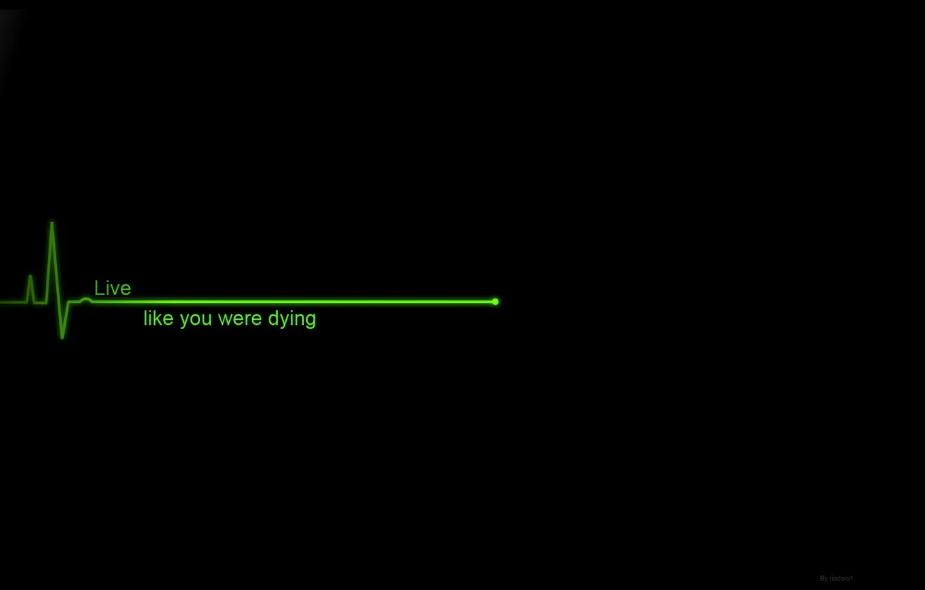 Photo wallpaper green, words, letters, live like you were dying