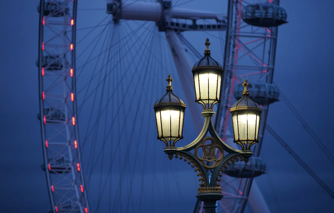 Photo wallpaper England, London, lantern, Ferris wheel, London, England, The London eye, London Eye
