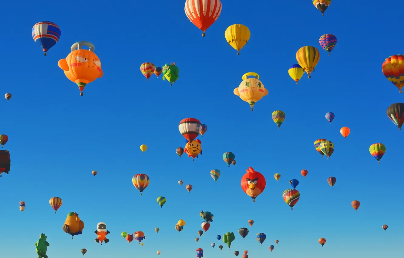 Photo wallpaper the sky, USA, parade, New Mexico, Albuquerque, International balloon festival