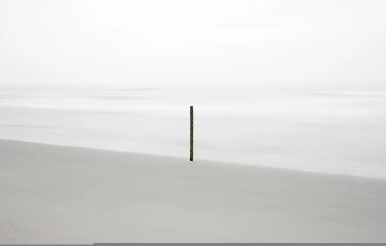 Photo wallpaper sea, shore, stick