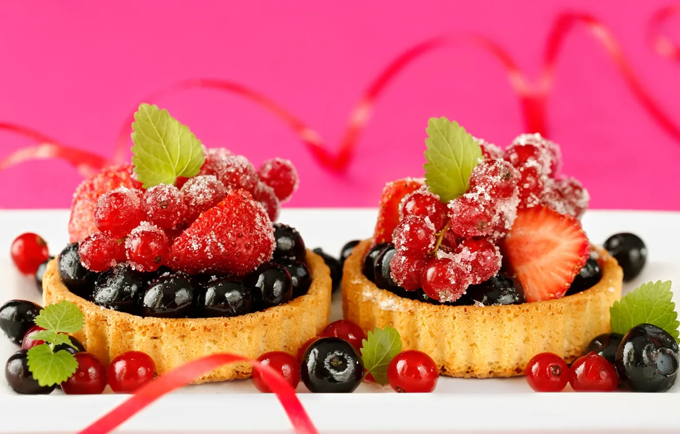 Photo wallpaper berries, blueberries, strawberry, dessert, currants, cakes, sweet, blueberries