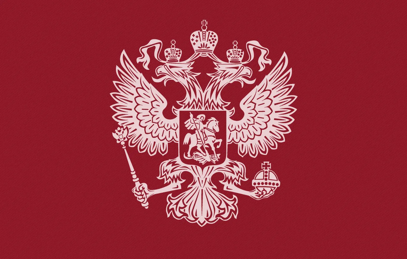 Photo wallpaper coat of arms, Russia, red background