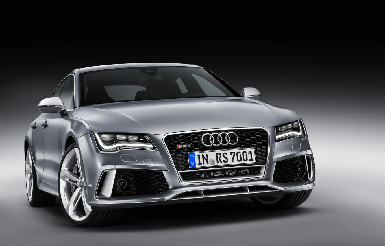 Photo wallpaper Audi, Audi, lights, tuning, silver, room, sedan, the front