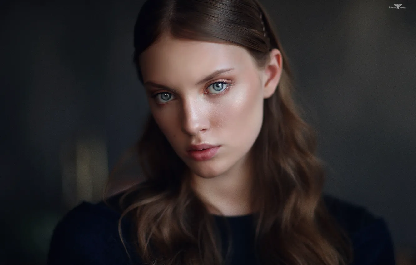 Photo wallpaper portrait, brown hair, beauty, Anna, bokeh, Dmitry Arhar