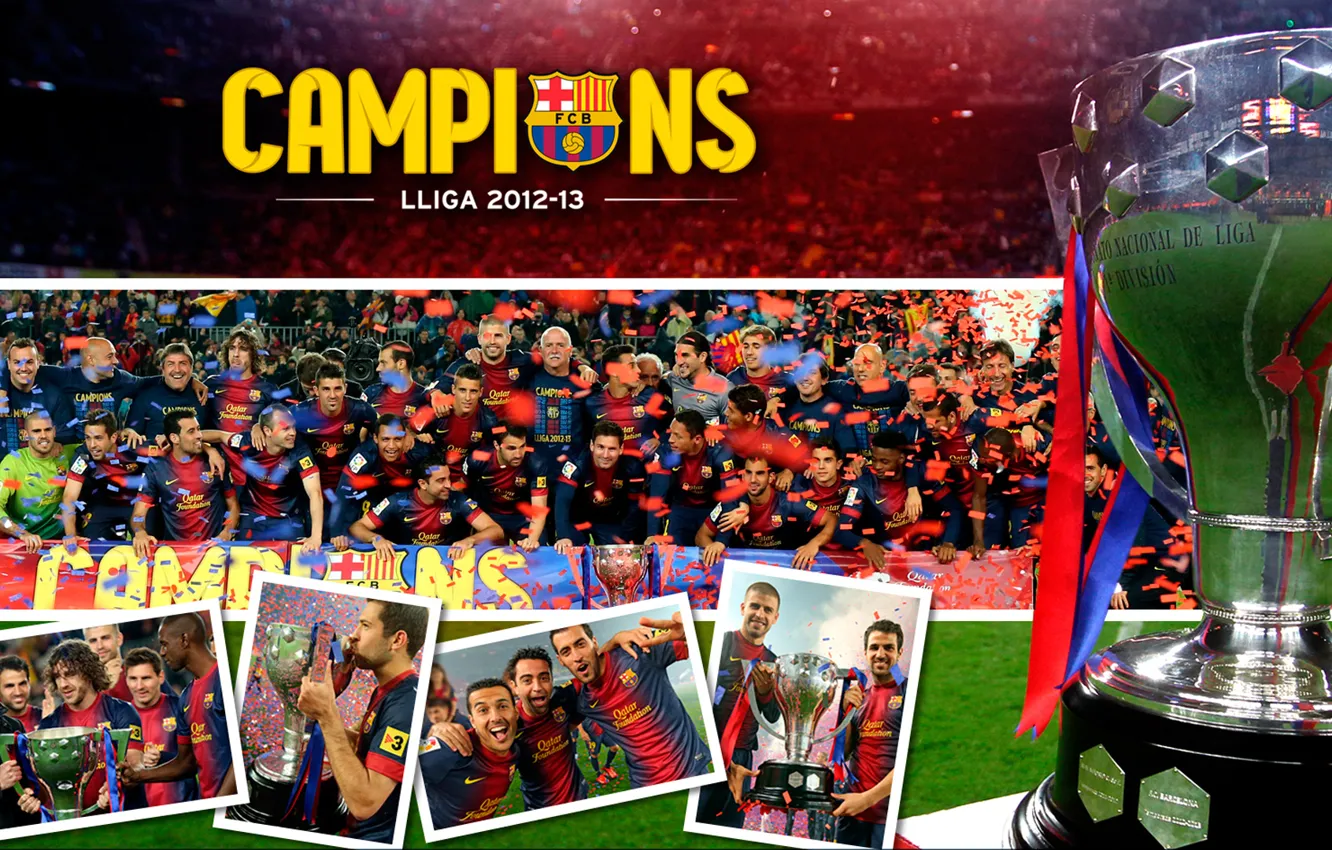 Photo wallpaper FC Barcelona, Champions, La Liga