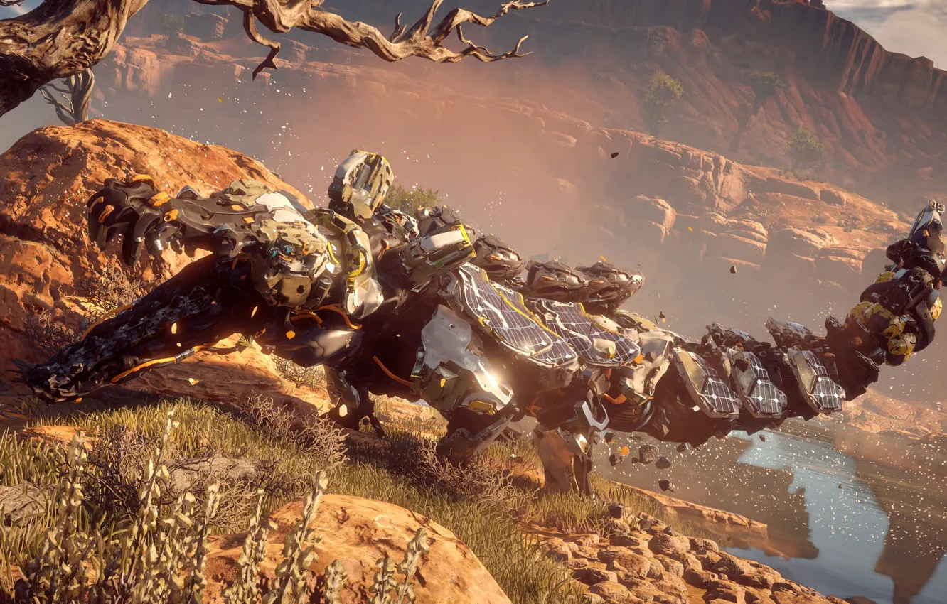 Photo wallpaper machine, robot, crocodile, Horizon Zero Dawn, robosar