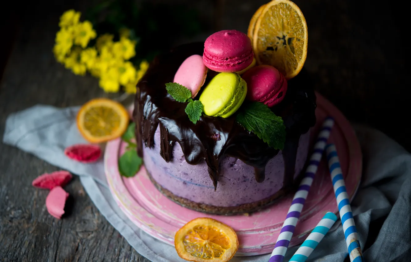 Photo wallpaper cake, dessert, sweet, pasta, chocolate glaze