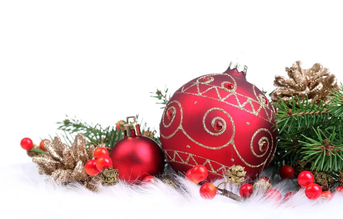 Photo wallpaper holiday, toy, new year, decor, Christmas balls