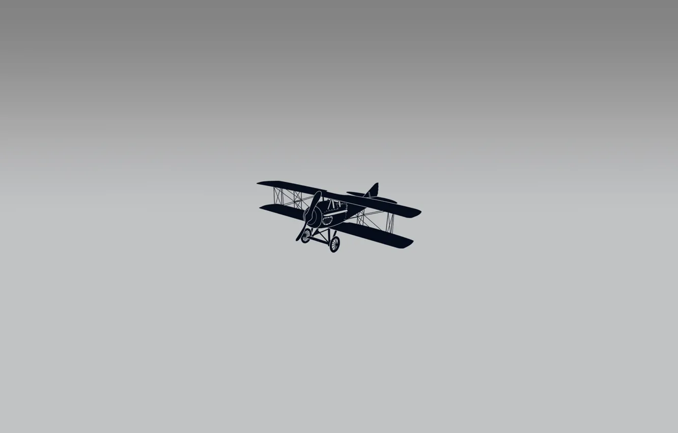 Photo wallpaper flight, the plane, grey, black, wings, tail, chassis, biplane