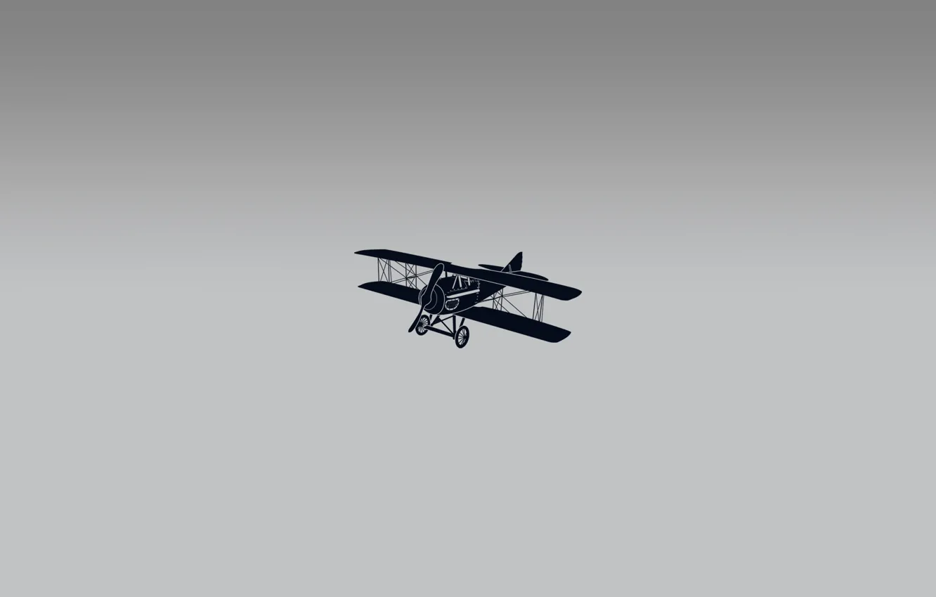 Photo wallpaper flight, grey, black, wings, tail, the plane, biplane, Chassis