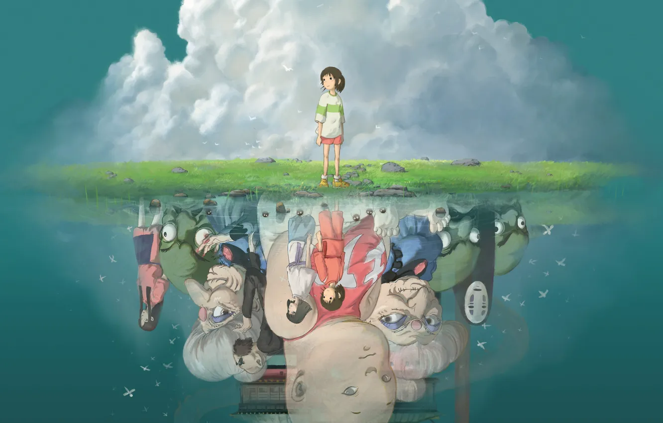Photo wallpaper cartoon, Japan, Hayao Miyazaki, spirited away, Hayao Miyazaki, Spirited Away, 2001, Animated fantasy film