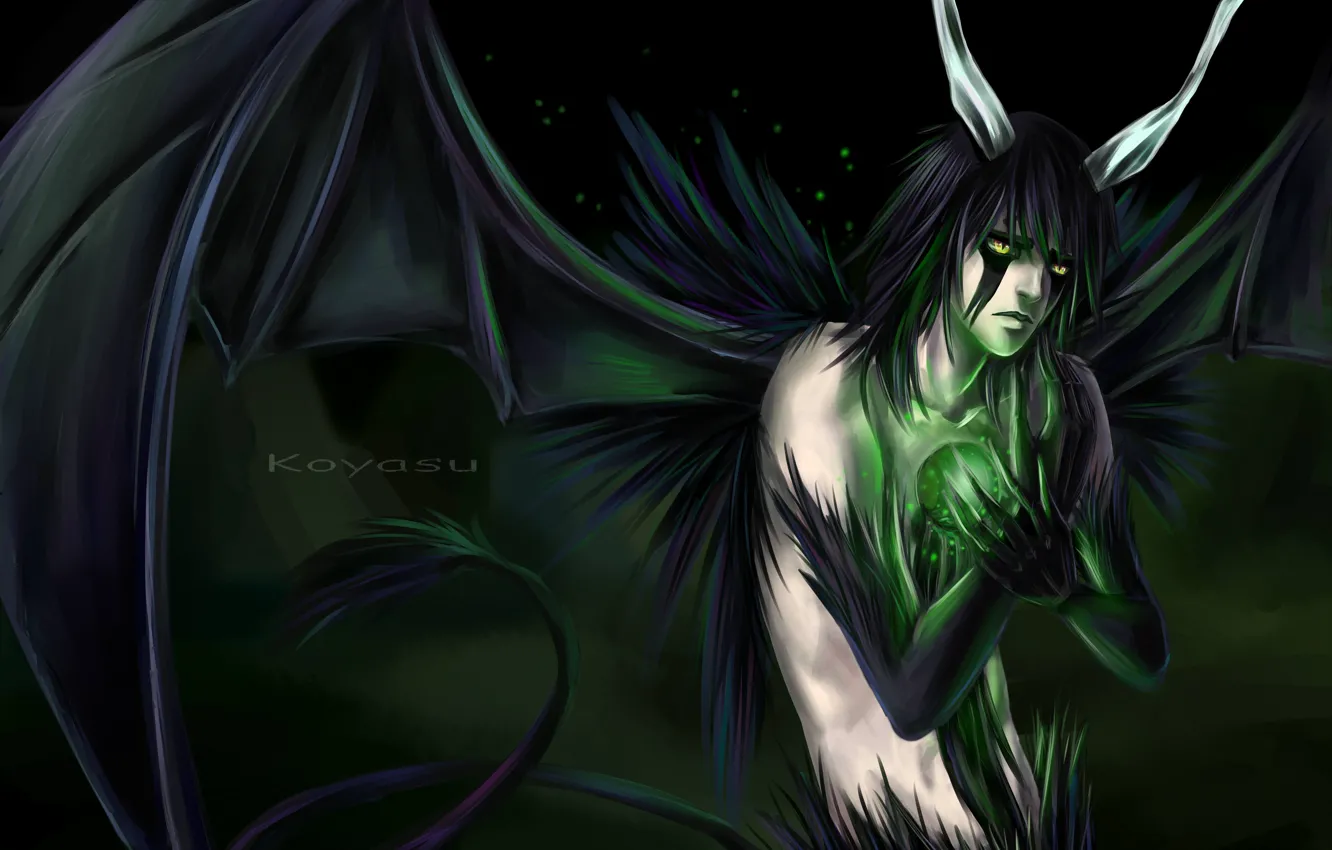 Photo wallpaper wings, anime, the demon, art, horns, guy, bleach, bleach