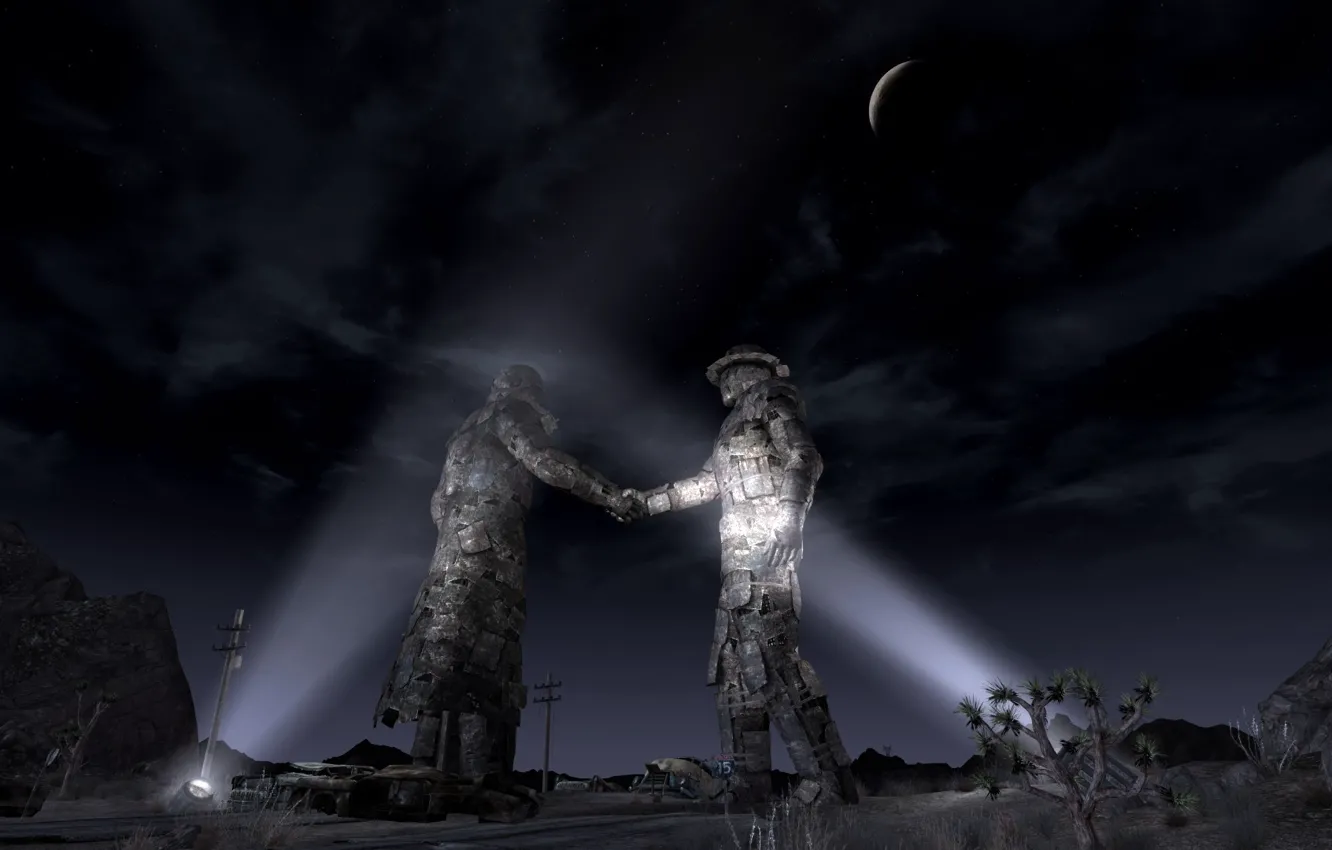 Photo wallpaper Fallout, handshake, NKR, Fallout new vegas