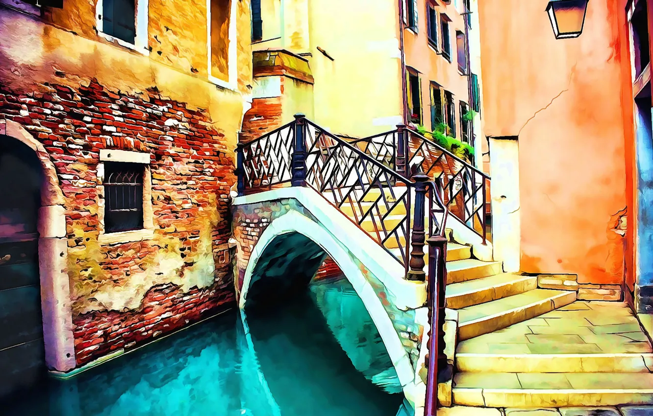 Photo wallpaper Figure, Italy, Venice, Art, Art, Italy, Bridge, Venice