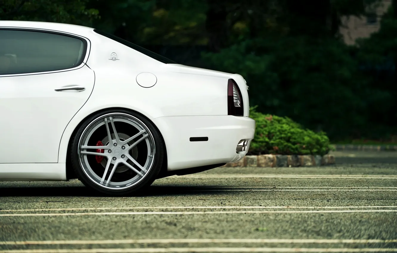 Photo wallpaper auto, white, Maserati, Quattroporte, sedan, drives