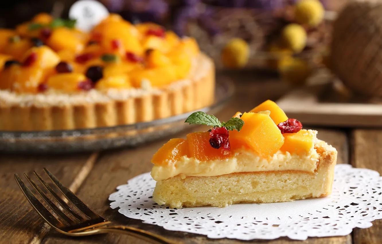 Photo wallpaper berries, pie, fruit, dessert