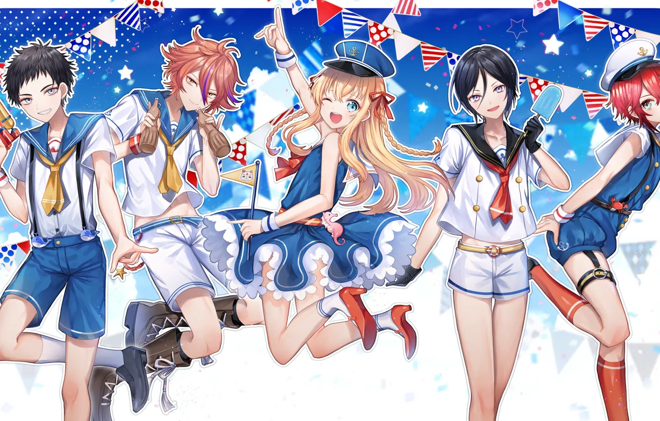 Photo wallpaper boy, characters, Touken Ranbu, Dance of swords