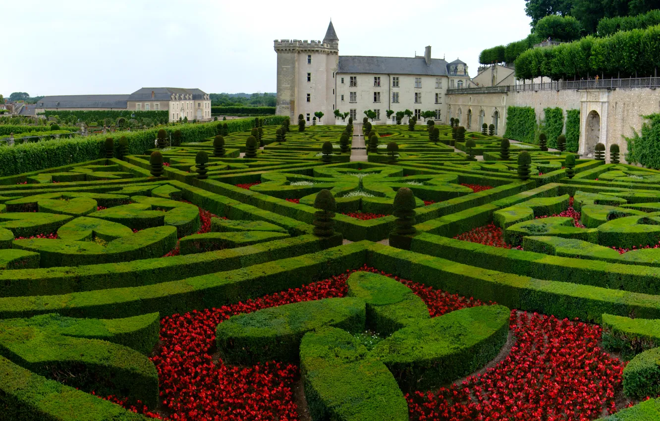Photo wallpaper France, plants, spring, garden, France, garden, spring, The Castle Of Villandry