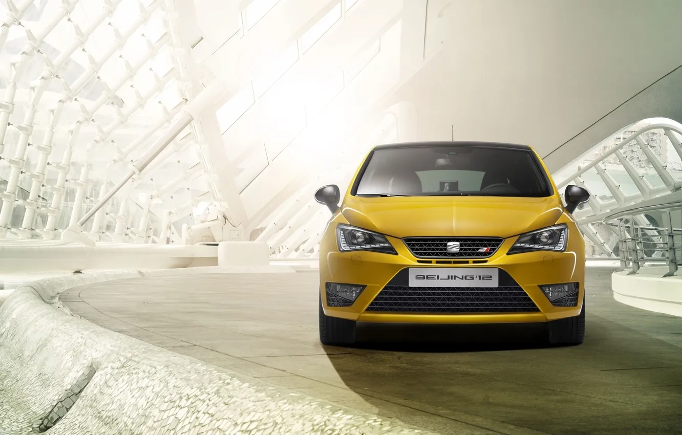 Photo wallpaper Concept, yellow, background, building, the concept, Ibiza, the front, seat