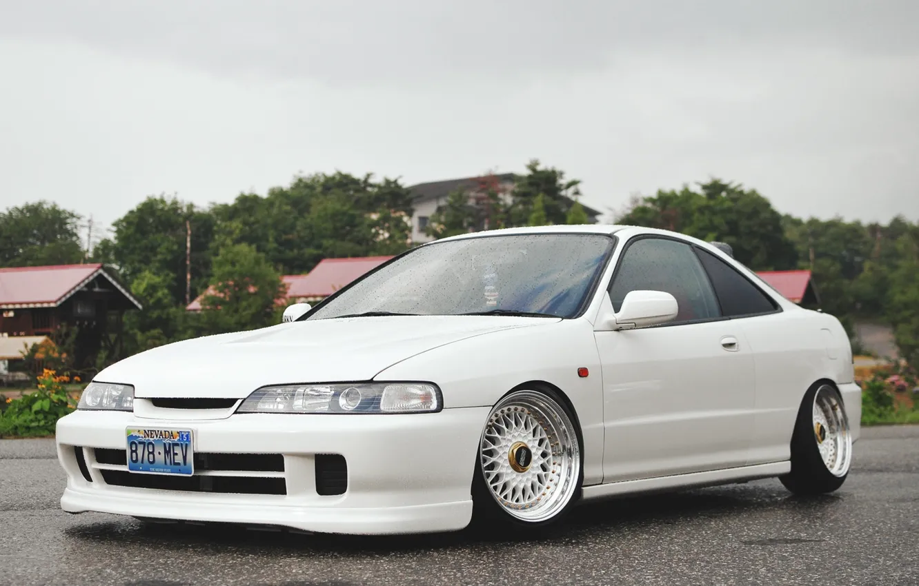 Photo wallpaper Machine, Tuning, White, Honda, Japan, Car, Car, White