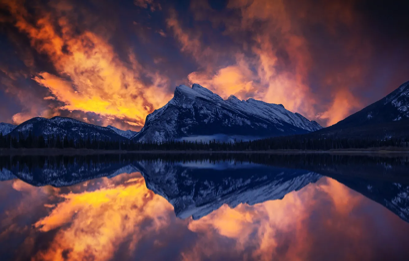 Photo wallpaper the sky, mountains, Canada, Canada, Banff, John S, Vermilion Lake
