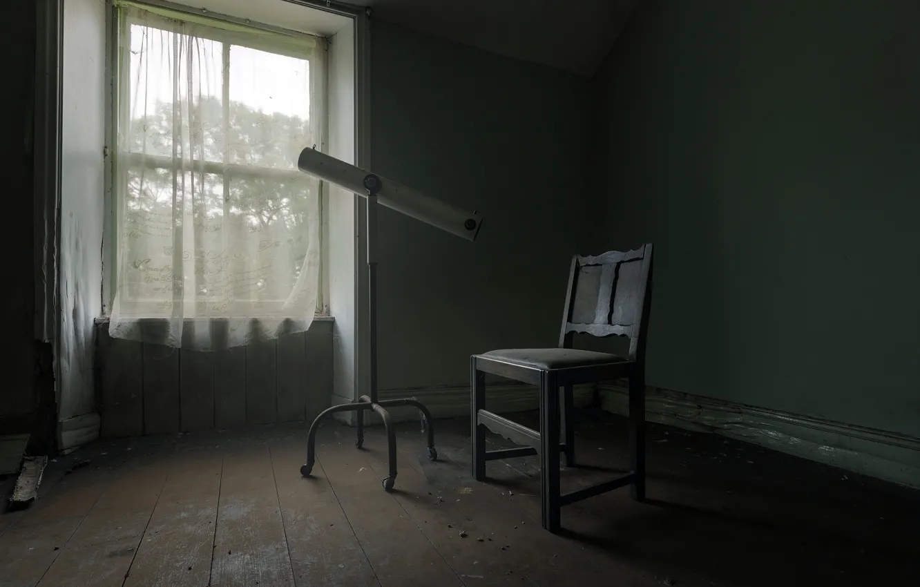 Photo wallpaper space, pipe, chair