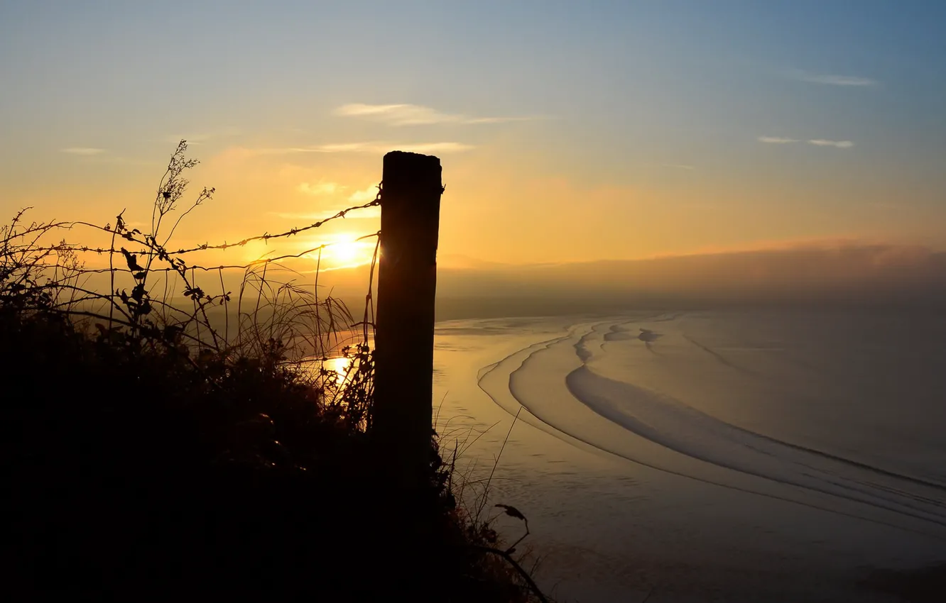 Photo wallpaper sea, shore, morning