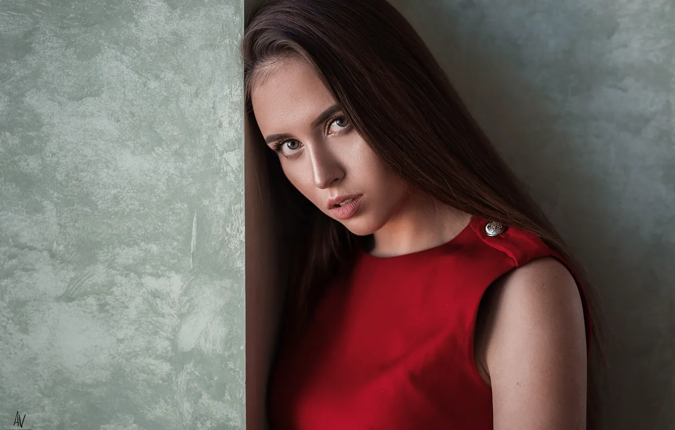 Photo wallpaper look, girl, face, hair, Andrey Vechkenzin