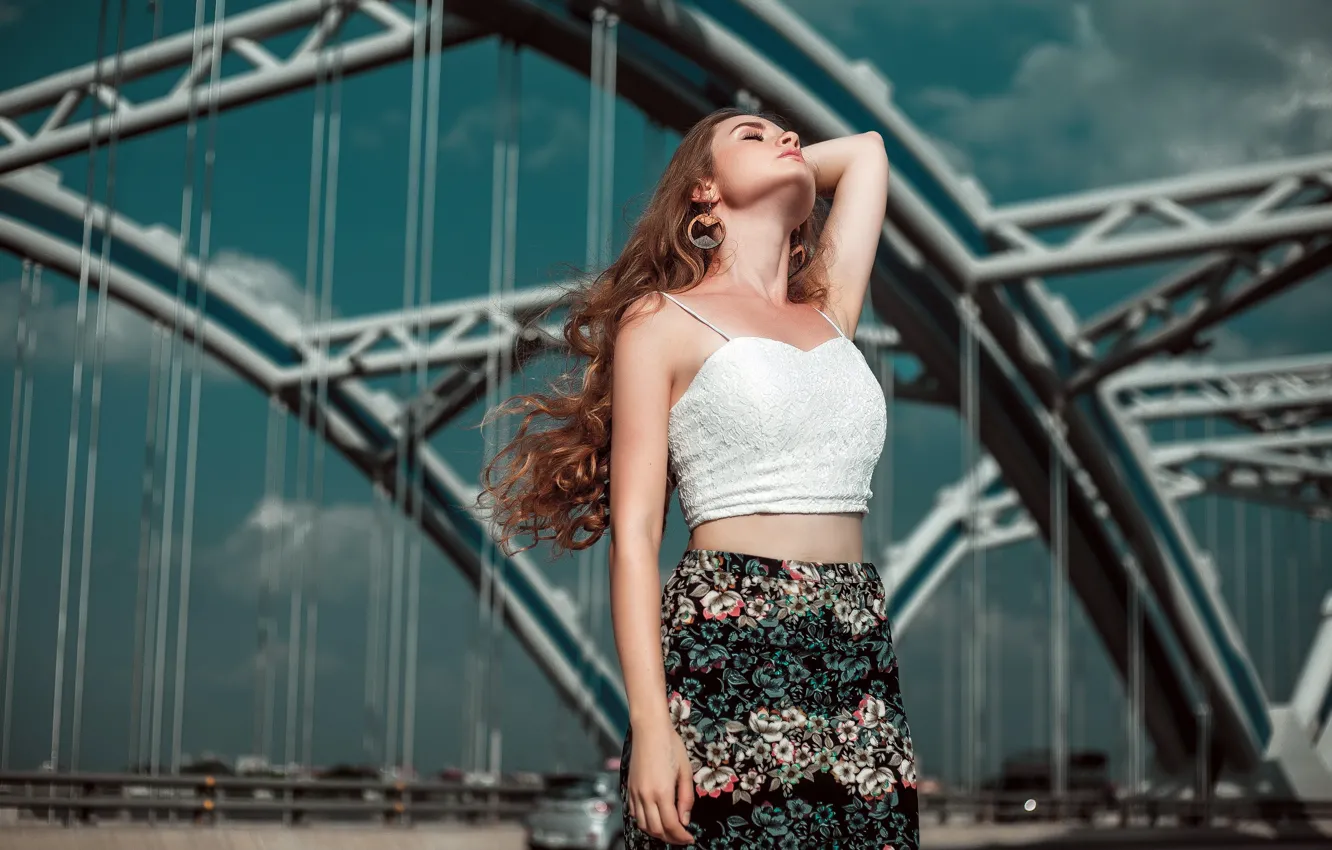 Photo wallpaper girl, pose, background