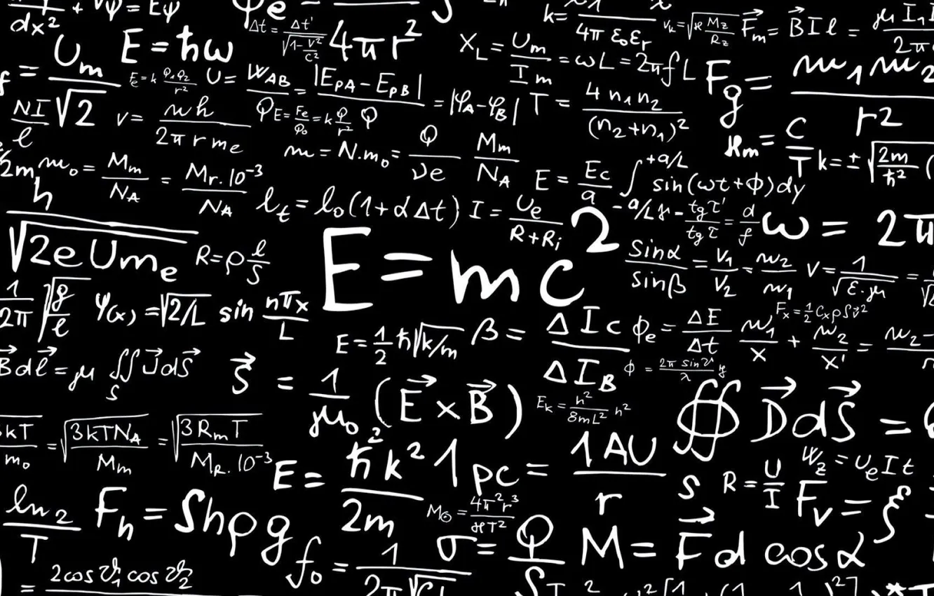 Photo wallpaper chalk, blackboard, formulas, Mindscape, Mathematical