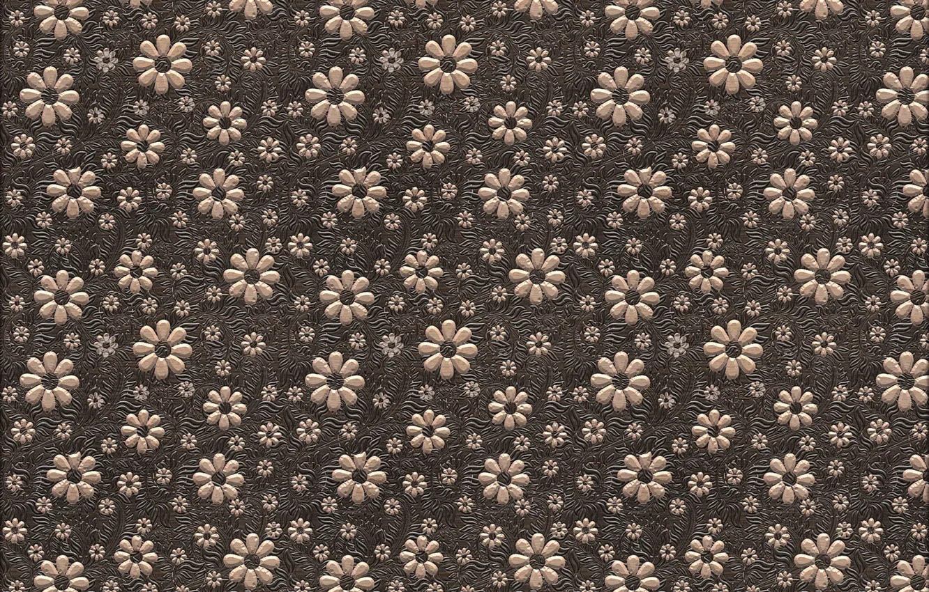 Photo wallpaper flowers, background, texture, brown, design, art, pattern, floral