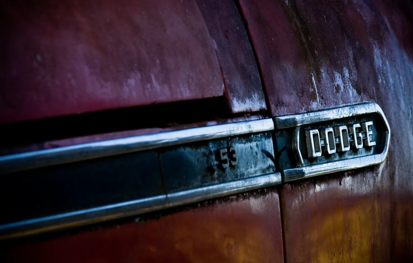 Photo wallpaper car, logo, old, rust