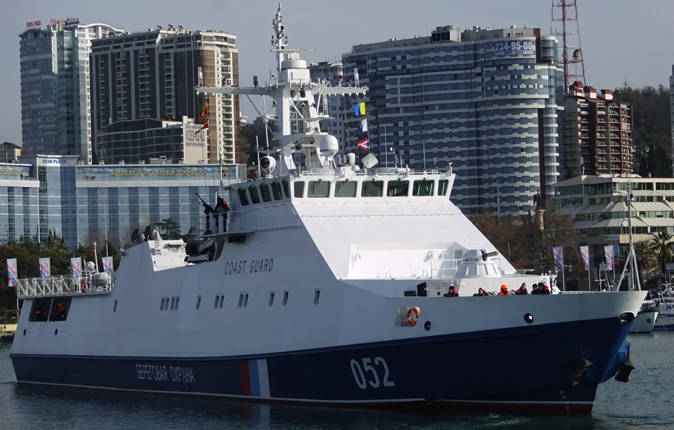 Photo wallpaper ship, Pearl, Sochi, The black sea, guard, border
