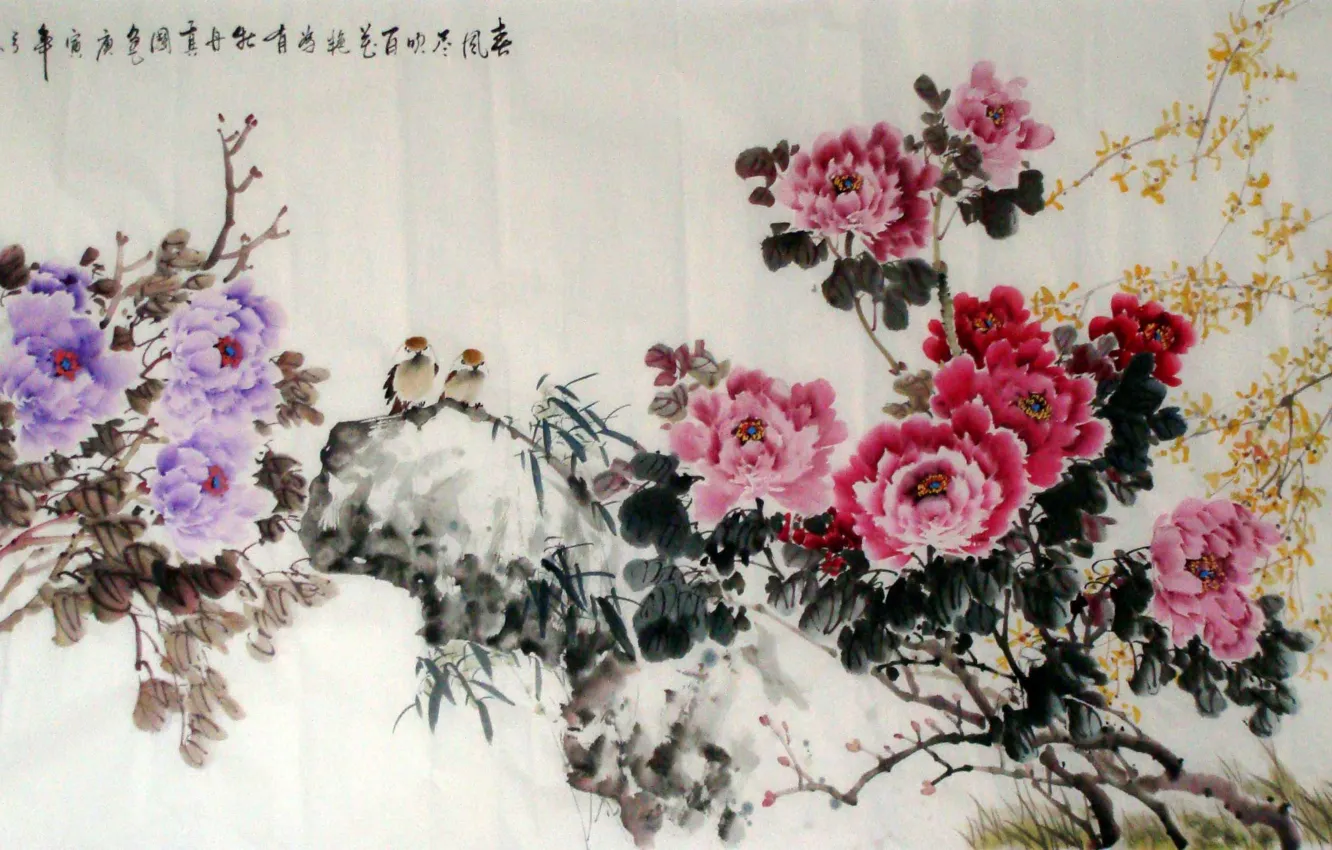 Photo wallpaper painting, Chinese painting, Chinese ink painting, Chinese traditional ink painting