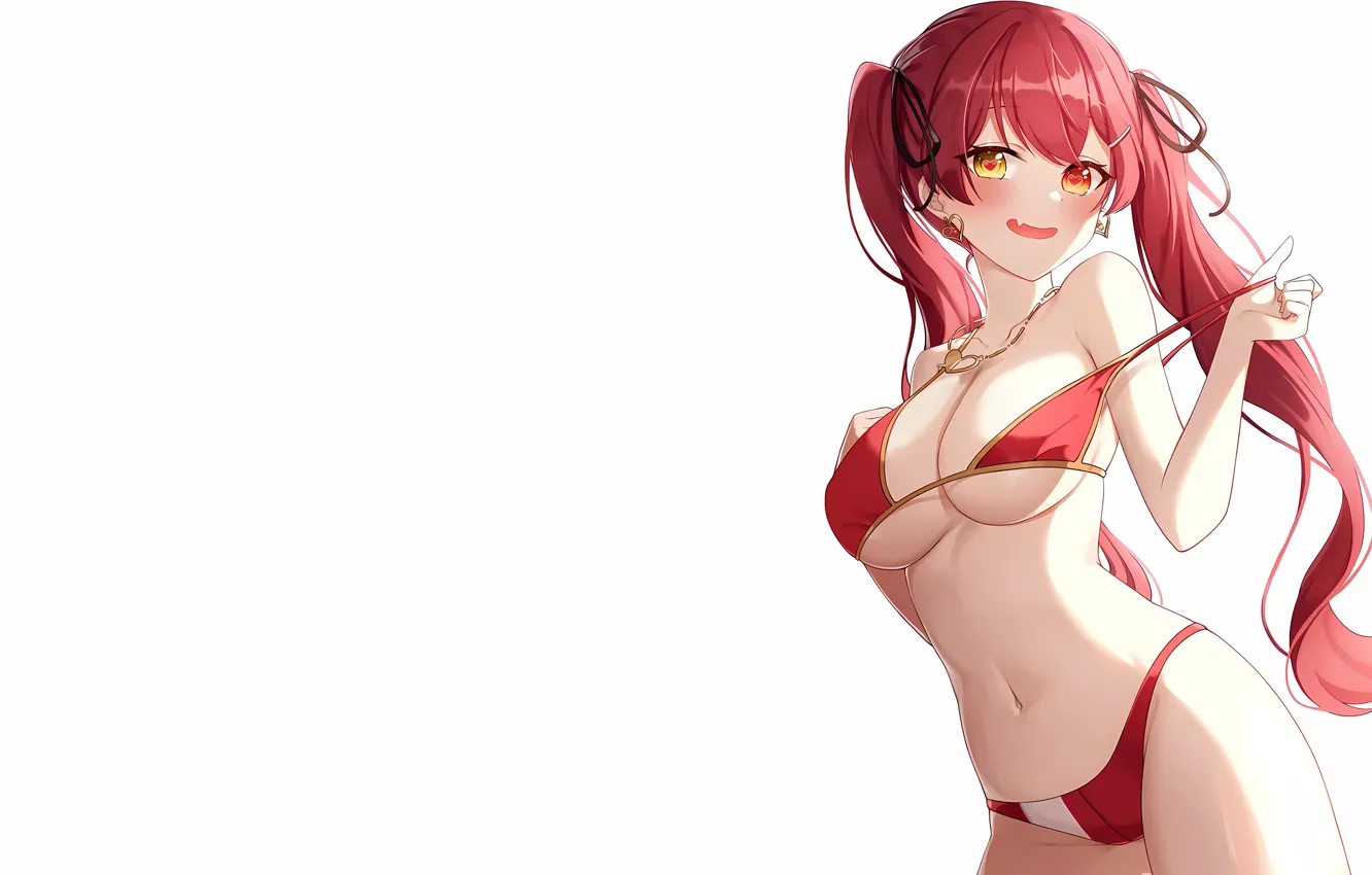 Photo wallpaper girl, sexy, cleavage, long hair, boobs, anime, beautiful, twintails