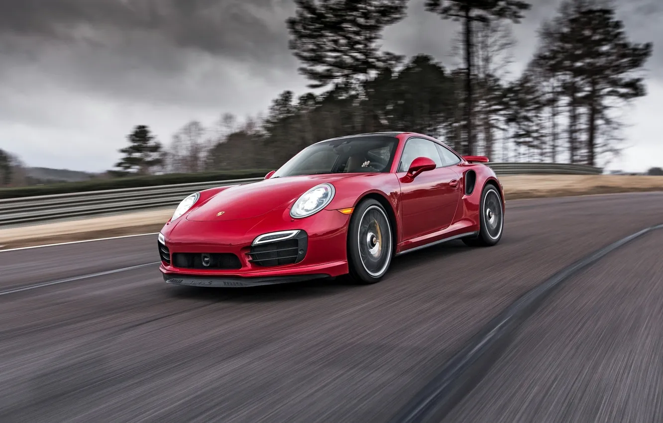 Photo wallpaper road, car, machine, red, speed, 911, Porsche, red