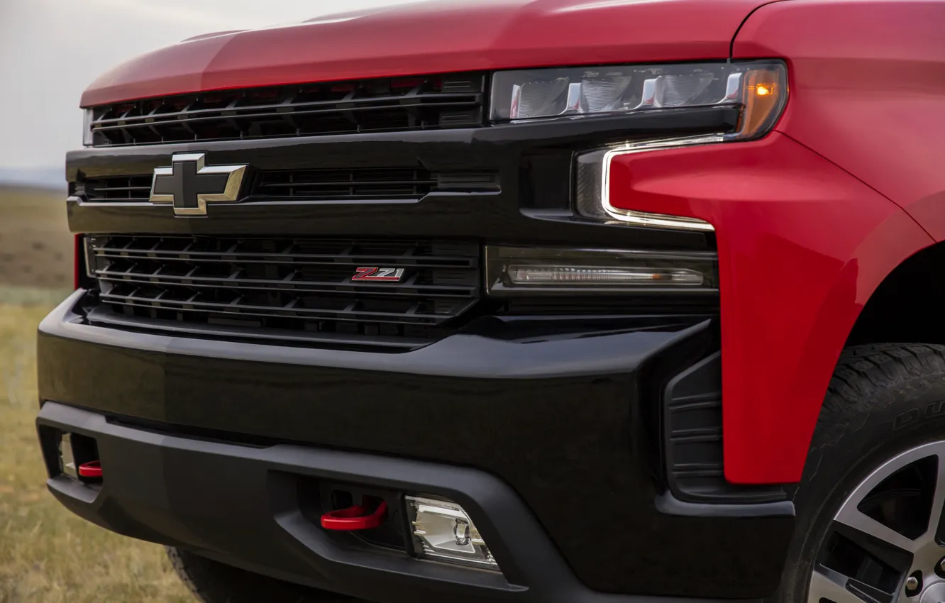 Photo wallpaper red, Chevrolet, before, pickup, Silverado, Z71, Trail Boss, 2019