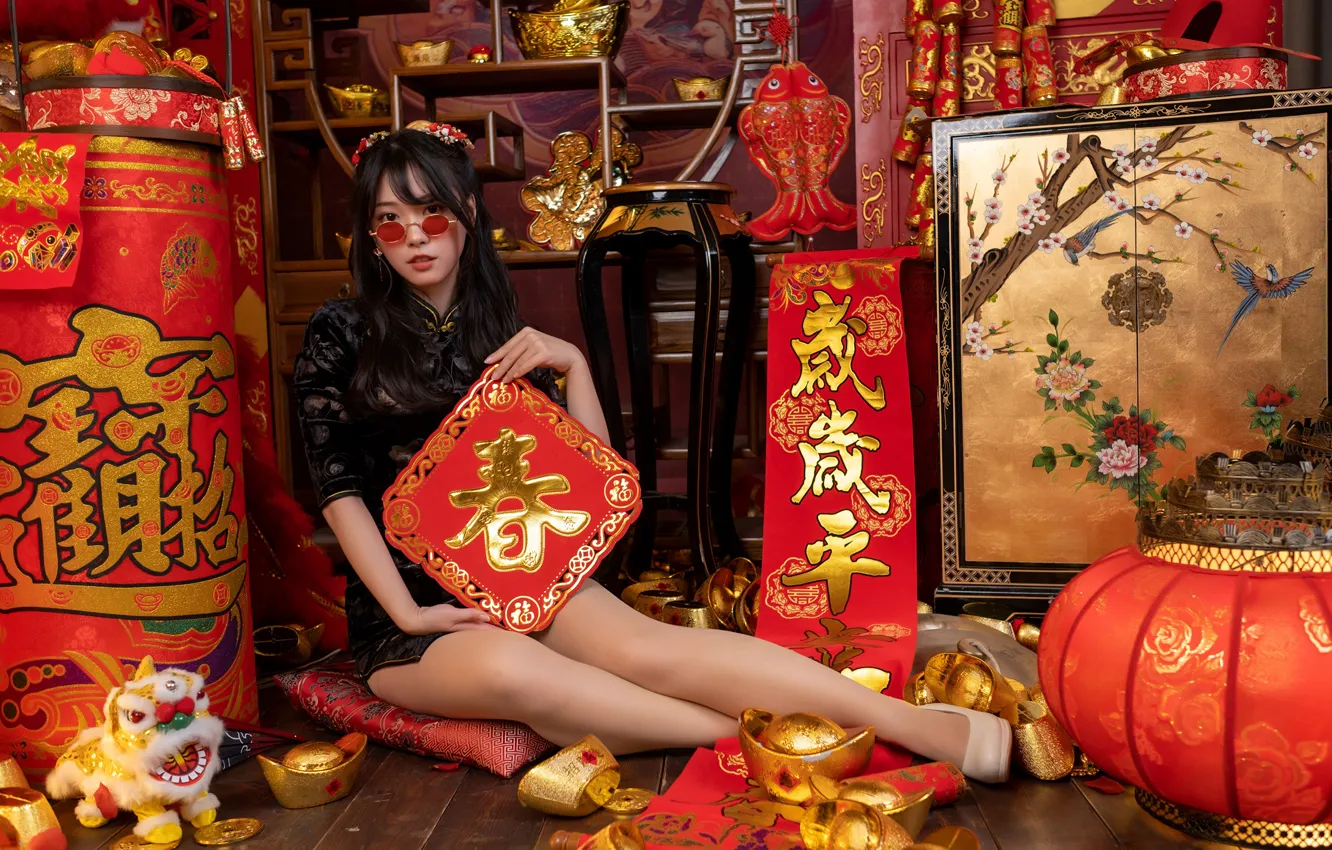 Photo wallpaper look, decoration, pose, style, model, portrait, interior, makeup