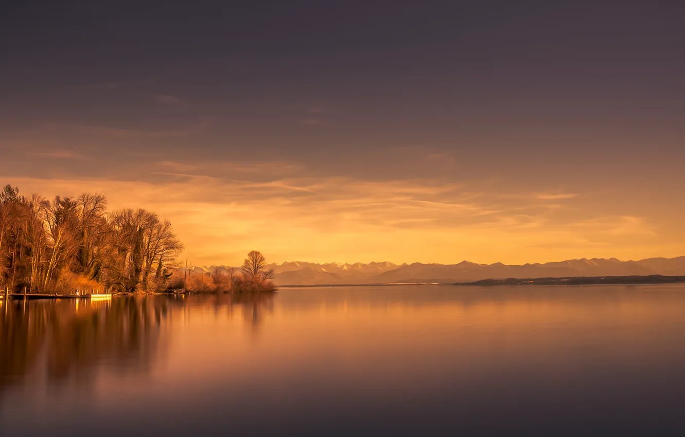 Photo wallpaper forest, river, home