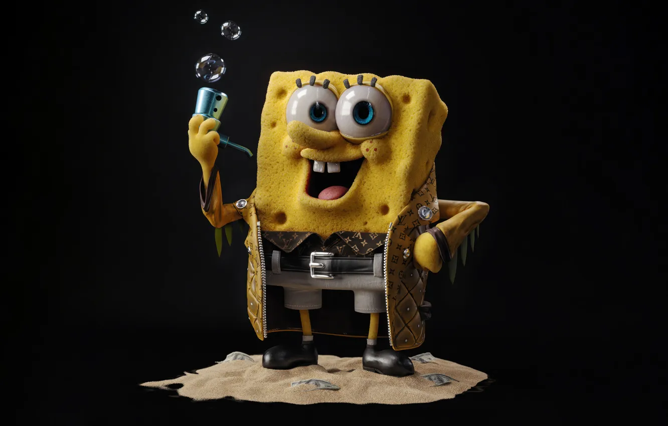 Photo wallpaper SpongeBob, Digital Art, Cartoon