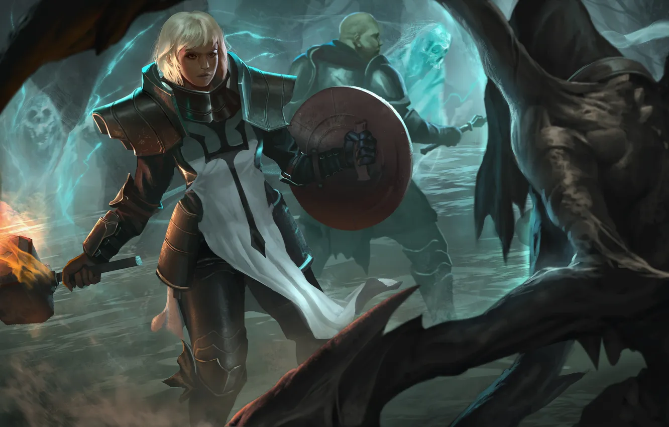 Photo wallpaper hammer, Blizzard, Diablo 3, Reaper of Souls, Crusader