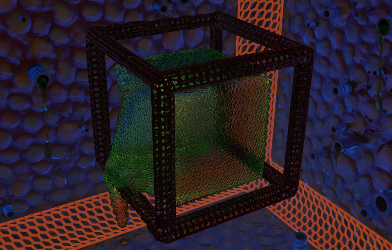 Photo wallpaper wallpaper, color, scene, abstraction, cube, surrealism, scifi, Blender3d