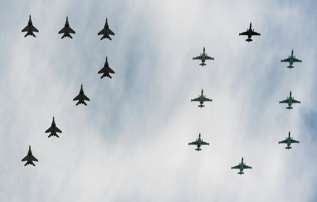 Photo wallpaper the sky, holiday, fighter, victory day