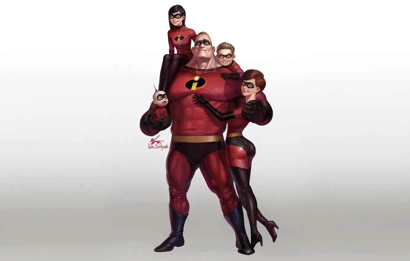 Photo wallpaper figure, cartoon, minimalism, art, The Incredibles, The incredibles, InHyuk Lee, by InHyuk Lee