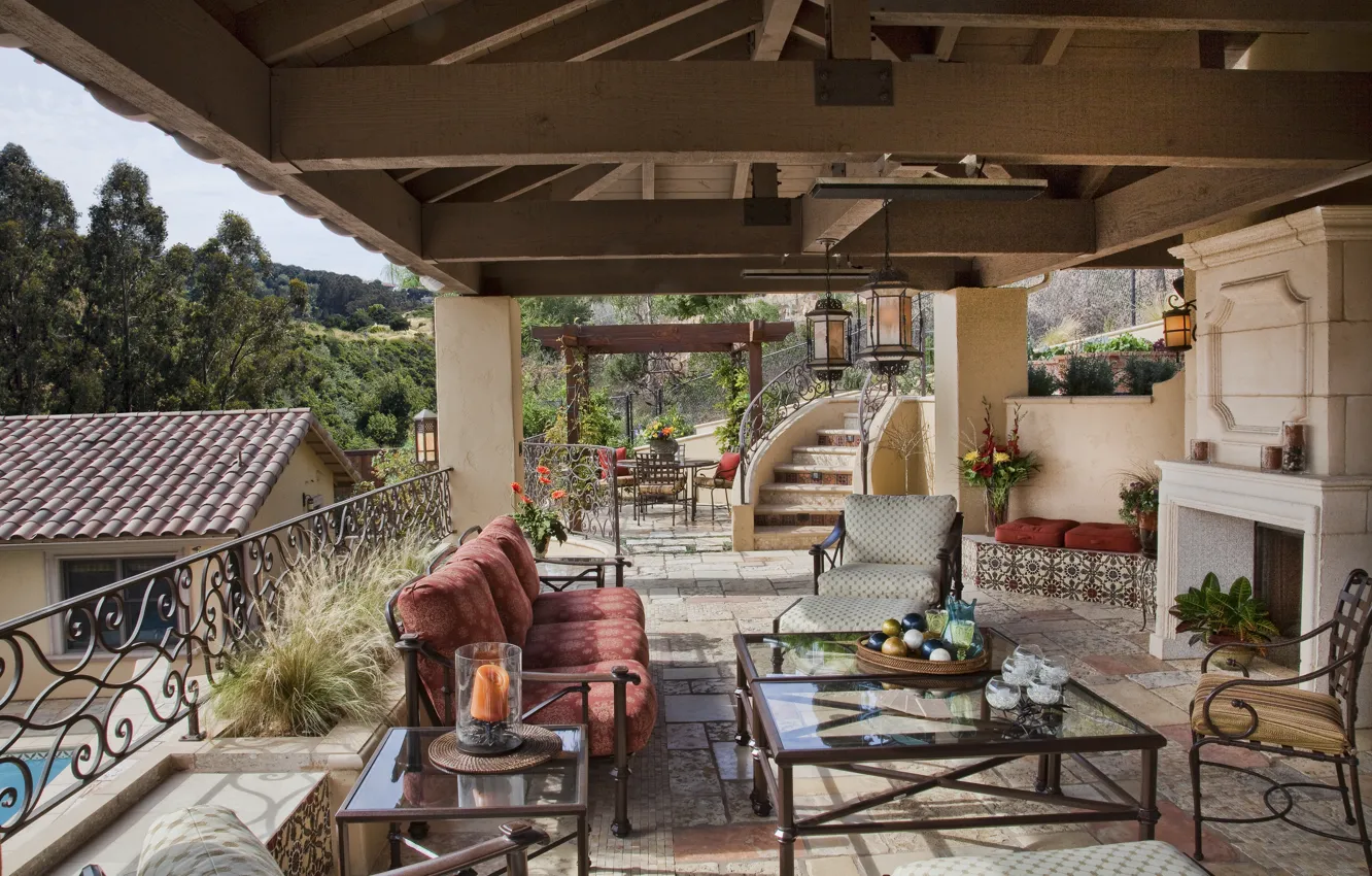 Photo wallpaper design, style, Villa, interior, terrace