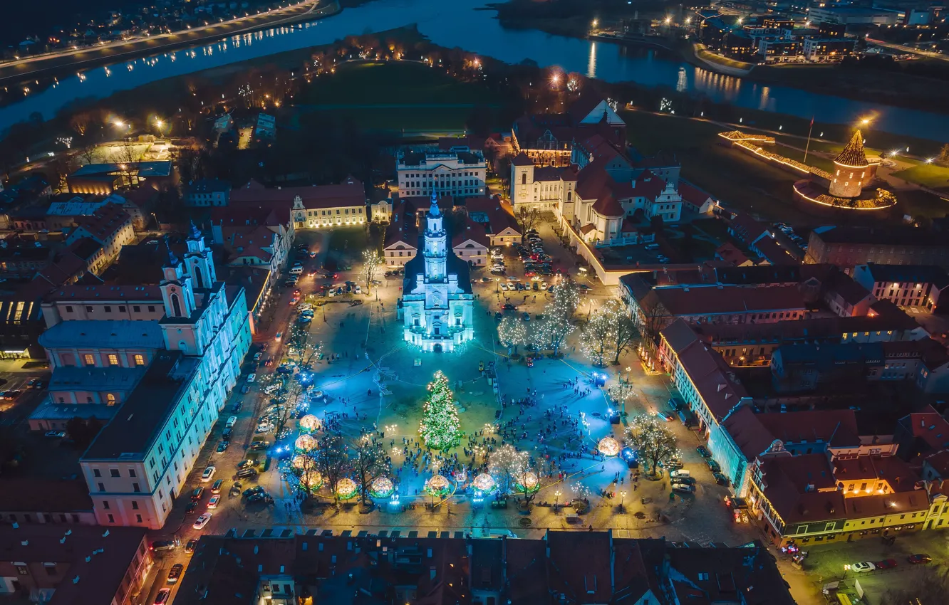 Photo wallpaper Lithuania, Kaunas, spruce