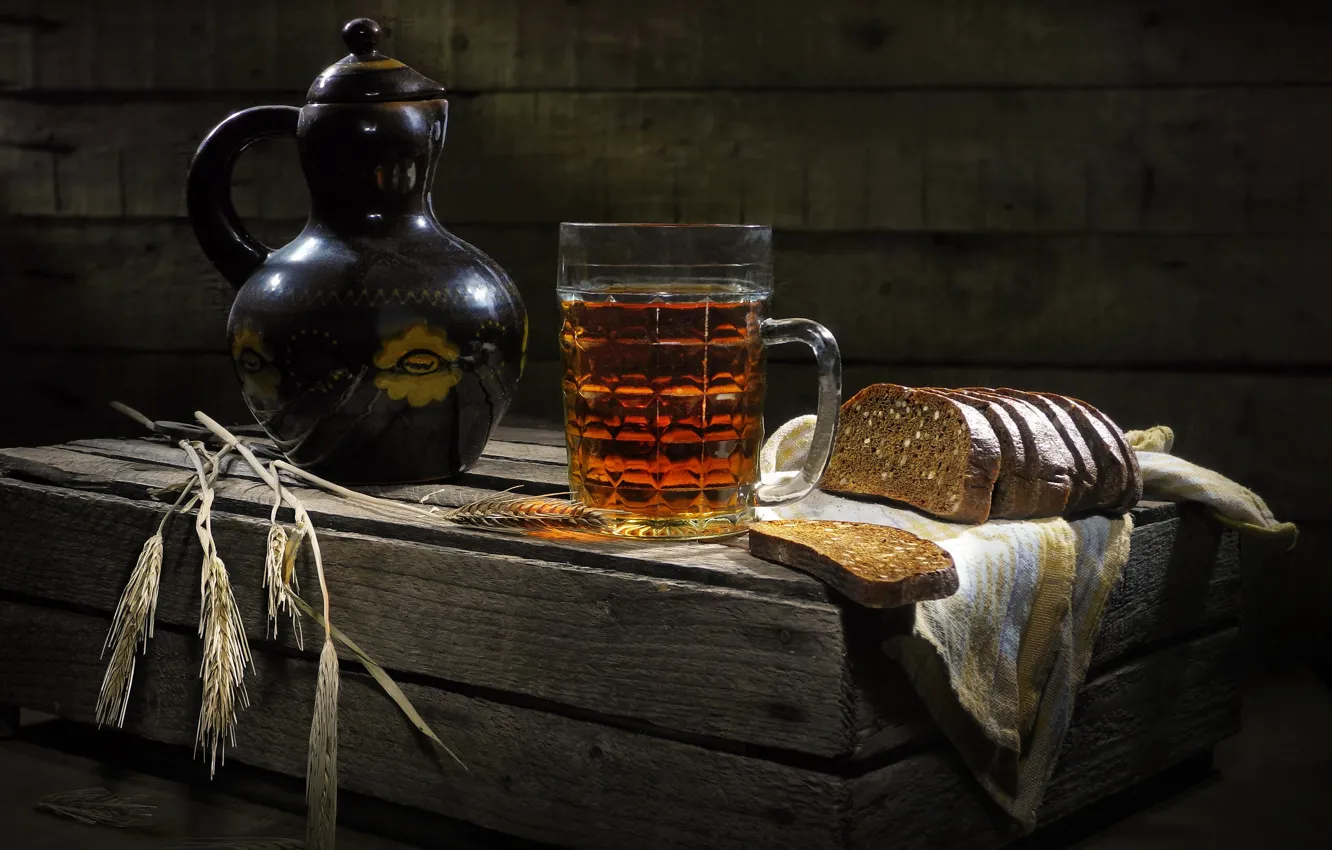 Photo wallpaper bread, mug, brew