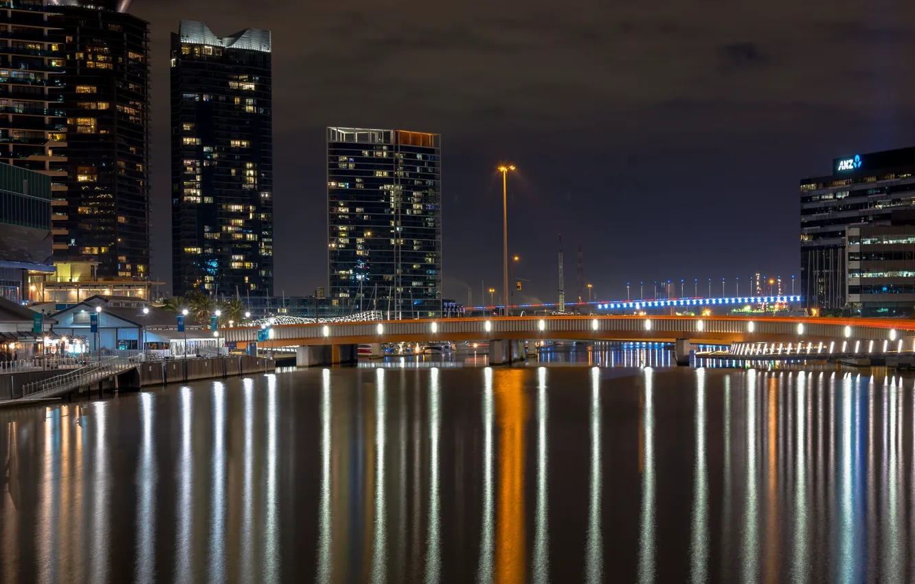 Photo wallpaper Melbourne, Yarra River, Australia, reflections