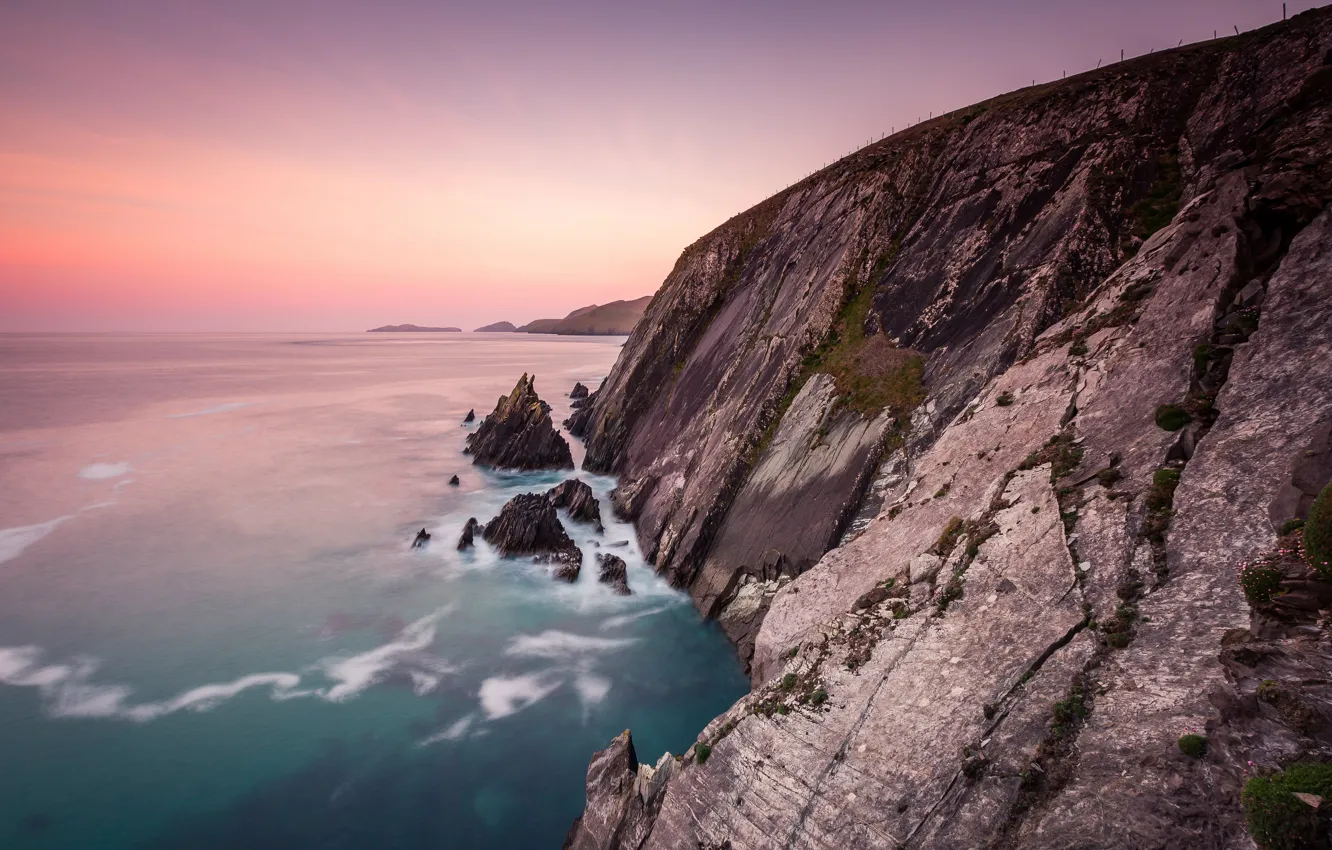 Photo wallpaper sea, rocks, morning
