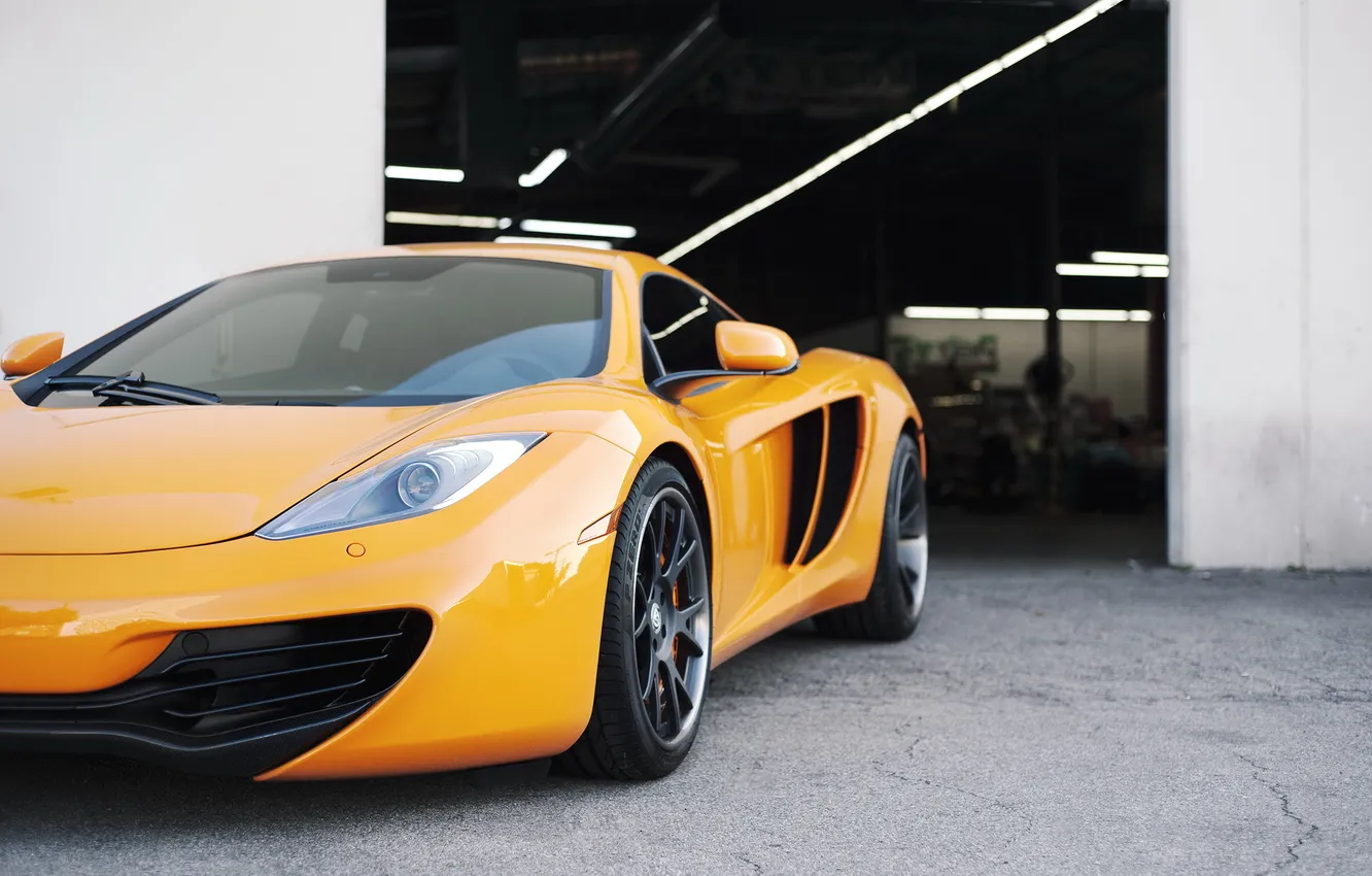Photo wallpaper McLaren, supercar, MP4, MP4-12C, orange